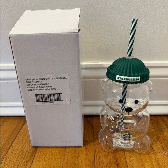 Starbucks Clear Bear Tumbler with Green Cap - Picture 5 of 6